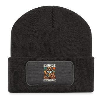 Ich Bin Nicht Im Ruhestand Ich Bin Papa Und Opa - Recycelte Patch Beanie - Dunkelgrau - Vorne