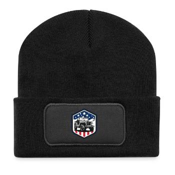 Willys Overland Jeep - 4x4 Bestseller Off Road - Recycelte Patch Beanie - Schwarz - Vorne