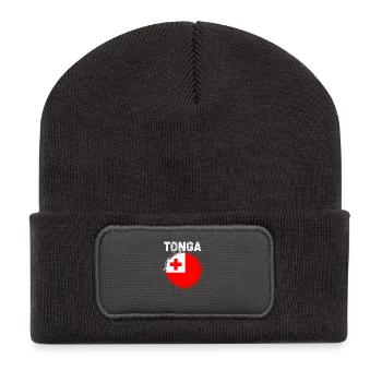 Tonga Tonga Tonga Rugby Tonga - Beanie recyclé à patch - charbon - Devant