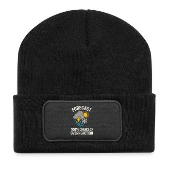 météo, drame, humour, cadeau, pluie, neige - Beanie recyclé à patch - noir - Devant