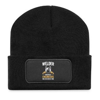 Schweißer Spruch Beruf Lustiges Schweißer Geschenk - Recycelte Patch Beanie - Schwarz - Vorne