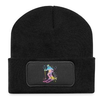 Alpine skiing Winter sports Nordic skiing - Recycled Patch Beanie - black - Front