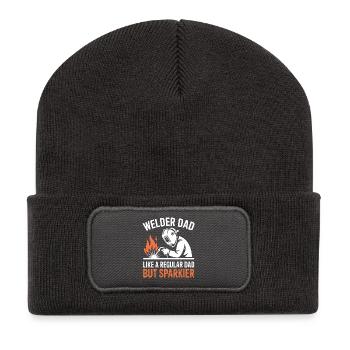 Soudeur qui dit profession, drôle de cadeau de soudeur, - Beanie recyclé à patch - charbon - Devant