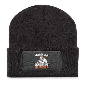 Soudeur qui dit profession, drôle de cadeau de soudeur, - Beanie recyclé à patch - charbon - Devant