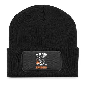 Schweißer Spruch Beruf Lustiges Schweißer Geschenk - Recycelte Patch Beanie - Schwarz - Vorne