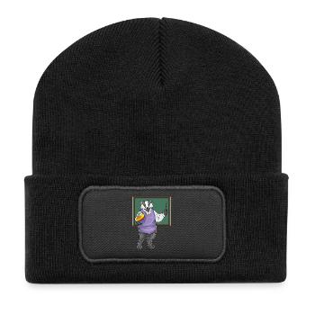 Dachs Ostern Lehrer - Recycelte Patch Beanie - Schwarz - Vorne