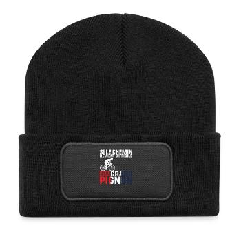 Si Le Chemin Devient Difficile - Cycliste Cadeau - Beanie recyclé à patch - noir - Devant