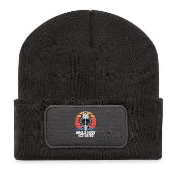 Mode gardien activé Masque de gardien de hockey sur glace - Beanie recyclé à patch - charbon - Devant