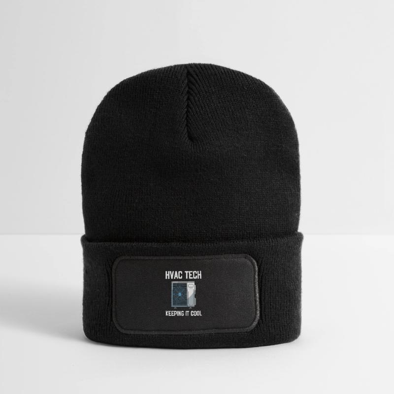 HVAC Tech Keeping It Cool Spruch Techniker Recycelte Patch Beanie