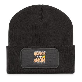 Hawaiian Ukulele Uke Mom I Have - Recycled Patch Beanie - dark grey - Front