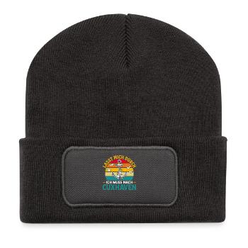 North Sea holiday LET ME THROUGH MUST GO TO CUXHAVEN - Recycled Patch Beanie - dark grey - Front