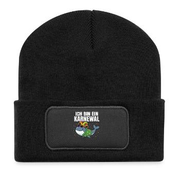 ICH BIN EIN KARNEWAL – Witziges Wortspiel - Beanie recyclé à patch - noir - Devant