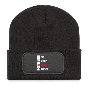 Eat Sleep Alaaf Repeat - Karneval, Fastnacht - Recycelte Patch Beanie - Dunkelgrau - Vorne