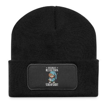 Ours officiel du meilleur Papa Sleeping Shirt - Beanie recyclé à patch - noir - Devant