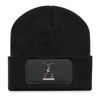 SYLT RUFT UND ICH MUSS GEHEN Sylter Lustiges - Recycelte Patch Beanie - Schwarz - Vorne