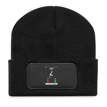SYLT RUFT UND ICH MUSS GEHEN Sylter Lustiges - Recycelte Patch Beanie - Schwarz - Vorne