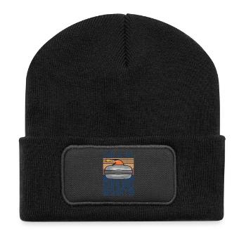 Art amusant de curling pour hommes et femmes curling curling - Beanie recyclé à patch - noir - Devant
