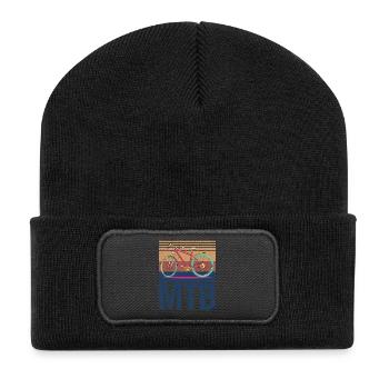 Mountain Biking - Recycelte Patch Beanie - Schwarz - Vorne