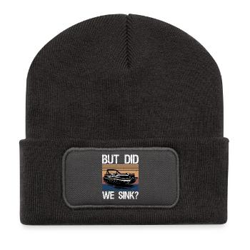 But Did We Sink Boating-Shirt Funny Pontoon Boat  - Recycelte Patch Beanie - Dunkelgrau - Vorne