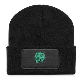 Trout – Beauty on the hook - Recycled Patch Beanie - black - Front