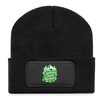 Camping Team Tent Mountains - Recycled Patch Beanie - black - Front