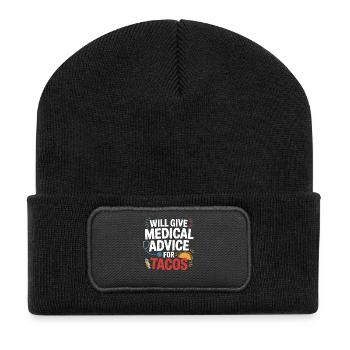Medical advice for tacos - Recycled Patch Beanie - black - Front