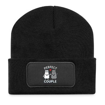 Perfect Couple Salt And Pepper Love Duo - Recycelte Patch Beanie - Schwarz - Vorne