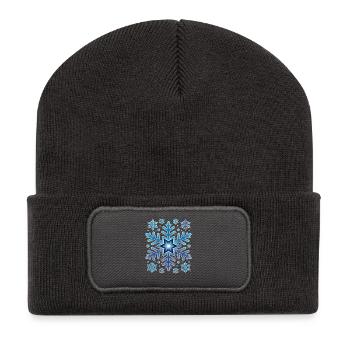 Large Elegant Snowflake Winter - Recycled Patch Beanie - dark grey - Front