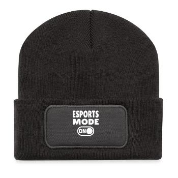 Esports Mode ON – Gaming - Recycelte Patch Beanie - Dunkelgrau - Vorne