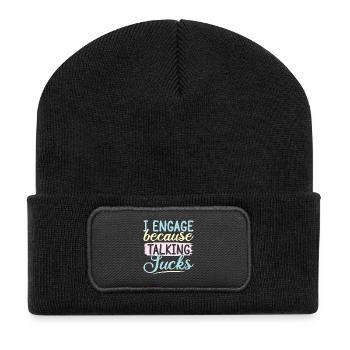 Citation d’assistant social : Prendre des services sociaux est nul - Beanie recyclé à patch - noir - Devant