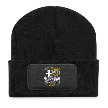 Funny Cruise Into The New Year 2026 Family Cruise - Recycled Patch Beanie - black - Front