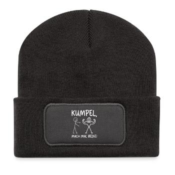 Fitness KUMPEL MACH MAL BEINE LUSTIG - Recycelte Patch Beanie - Dunkelgrau - Vorne