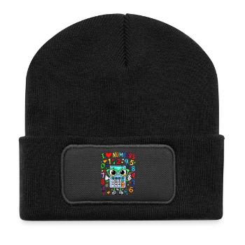 I Love Numbers Calculator - Recycelte Patch Beanie - Schwarz - Vorne