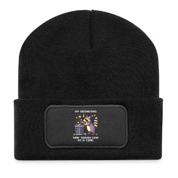 XP Grind in the Trash | Raccoon at night - Recycled Patch Beanie - black - Front