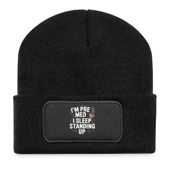I am Premed: Sleeping Standing - Recycled Patch Beanie - black - Front