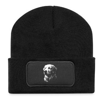 Portrait of a Golden Retriever - Recycled Patch Beanie - black - Front