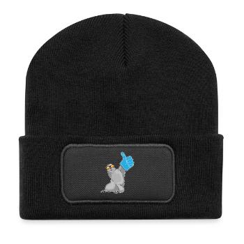 Seal thumbs up - Recycled Patch Beanie - black - Front