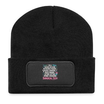 Surgical Tech Power Wortkunst - Recycelte Patch Beanie - Schwarz - Vorne
