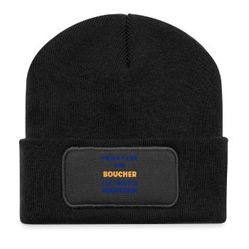 Passing by a butcher - Recycled Patch Beanie - black - Front
