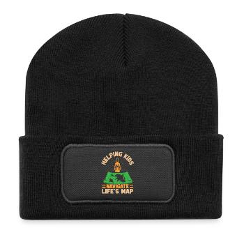Girl Scout Leader Helping Kids Navigate Scout - Recycelte Patch Beanie - Schwarz - Vorne