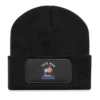 Appréciation du bénévolat Cet homme adore le bénévolat - Beanie recyclé à patch - noir - Devant