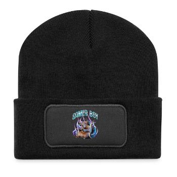 Joueur Drôle de Capybara - Beanie recyclé à patch - noir - Devant