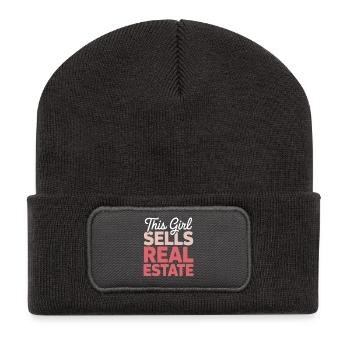 This Girl Sells Real Estate Gradient - Recycled Patch Beanie - dark grey - Front