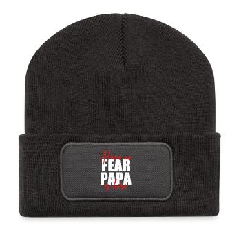 N’aie pas peur, papa est là - Beanie recyclé à patch - charbon - Devant