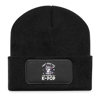 K-Pop Wolf Puppy – Déclaration de fan de Sweet Music - Beanie recyclé à patch - noir - Devant