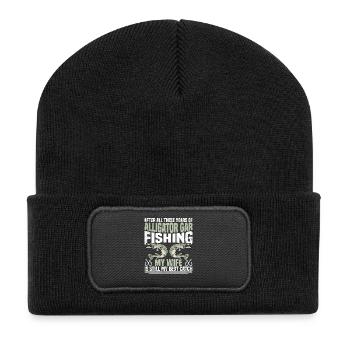 Alligator Gar Angelnetz-Stab und Rolle Kombination - Recycelte Patch Beanie - Schwarz - Vorne