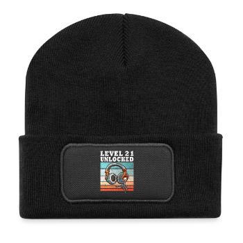 Level 21 Unlocked Headphones - Recycled Patch Beanie - black - Front