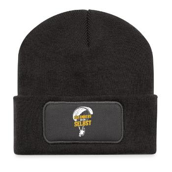 Gleitschirm SEI ANDERS SEI DU SELBST Lustiges - Recycelte Patch Beanie - Dunkelgrau - Vorne