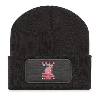 Snowboard ROCKEZ LES PENTES COMME UN SNOWBOARD - Beanie recyclé à patch - charbon - Devant