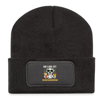 Chien de situation ivre, chemise cocktail de fête - Beanie recyclé à patch - charbon - Devant